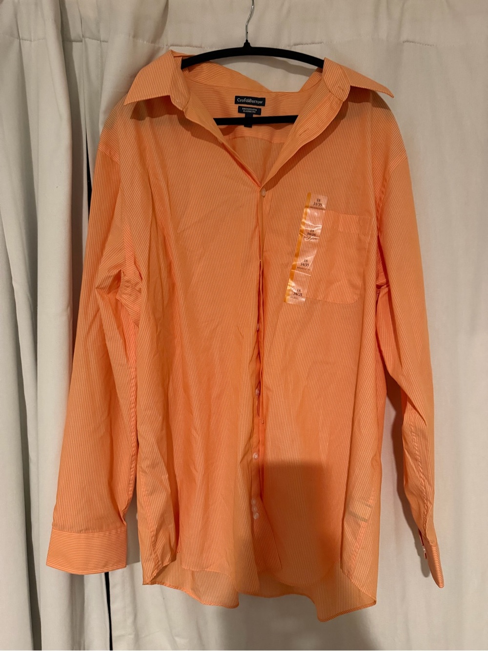 croft & barrow Orange Long-Sleeve Dress Shirt
